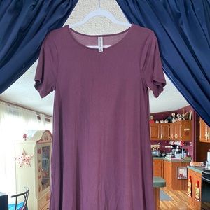 Purple dress with ruffles